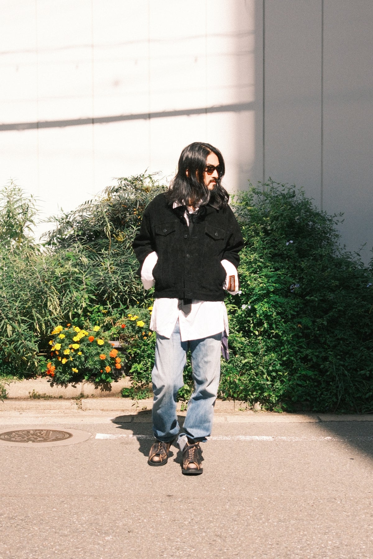 MINEDENIM : Washed Leather Trucker Jacket