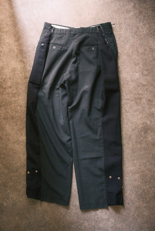 OLDPARK : ZIP BAGGY PANTS -SLACKS- (GRAY、Mサイズ)