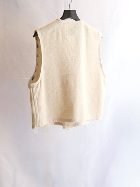 The Letters : CONCHO VEST -BLANKET LINEN WOOL-