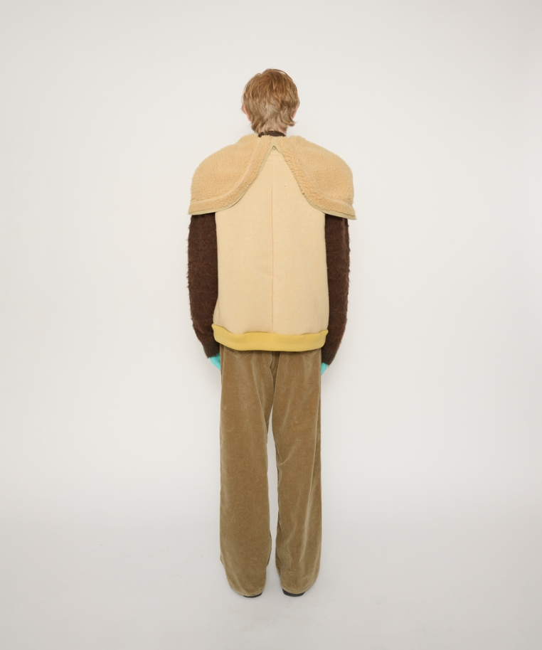 JOHN MASON SMITH / JANE SMITH : POLYESTER BOA FLEECE REVERSIBLE ZIP UP HOODED VEST