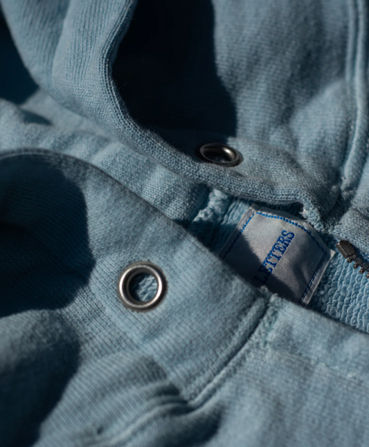 The Letters : SWEATSHIRT ZIP UP HOODIE -LOOPWHEEL FLEECE COTTON- / SAX