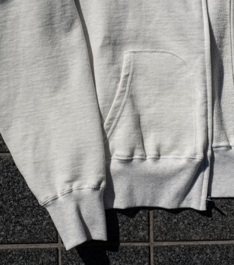 The Letters : SWEATSHIRT ZIP UP HOODIE -LOOPWHEEL FLEECE COTTON- / IVORY