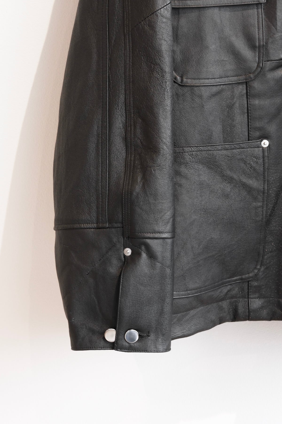 OLDPARK : LEATHER CHORE COAT (BLACK、XLサイズ)