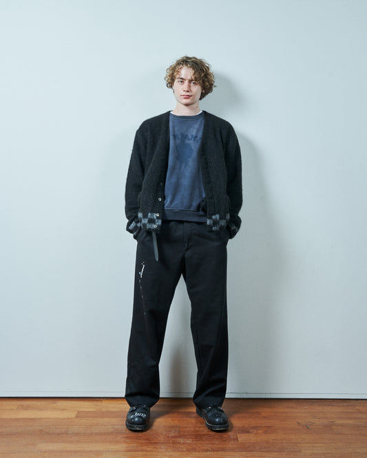 TODAY edition : CHECKER MOHAIR CARDIGAN / BLACK