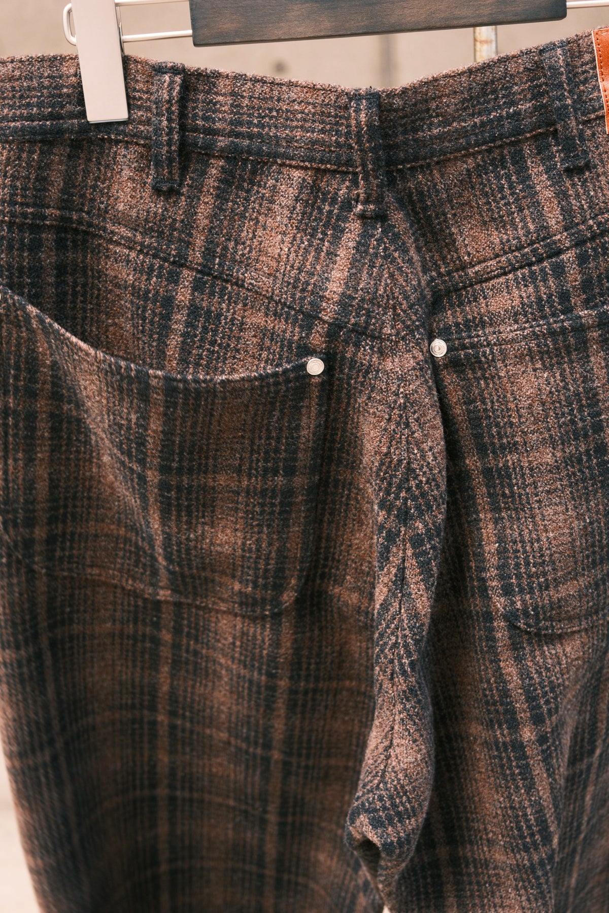 The Letters : WORKERS PANTS -CORKSCREW YARN CHECK WOOL-
