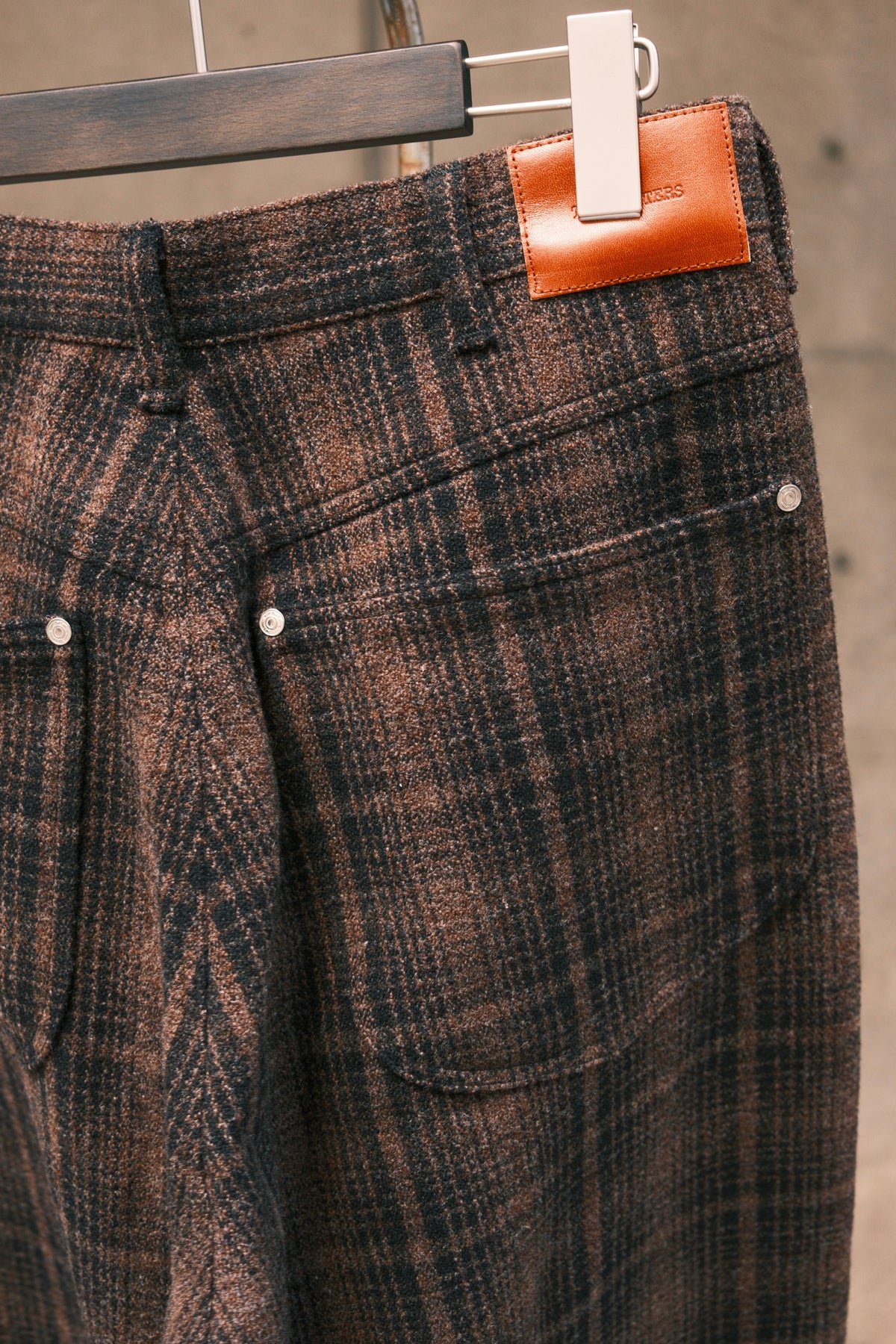 The Letters : WORKERS PANTS -CORKSCREW YARN CHECK WOOL-