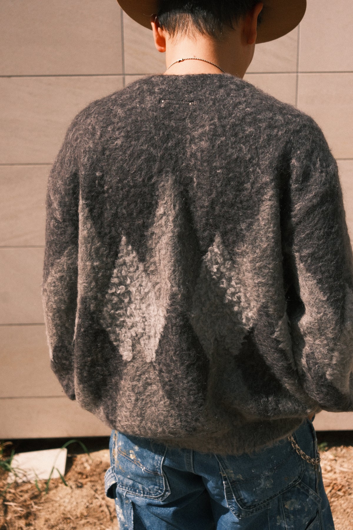 MINEDENIM : Mohair Argyle Knit Cardigan / GRT
