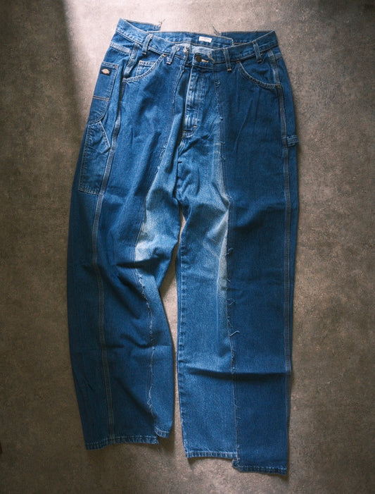 OLDPARK : BAGGY CARPENTER PANTS -DENIM- (BLUE、XLサイズ)