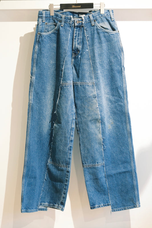 OLDPARK : BAGGY CARPENTER PANTS -DENIM- (BLUE、XLサイズ)