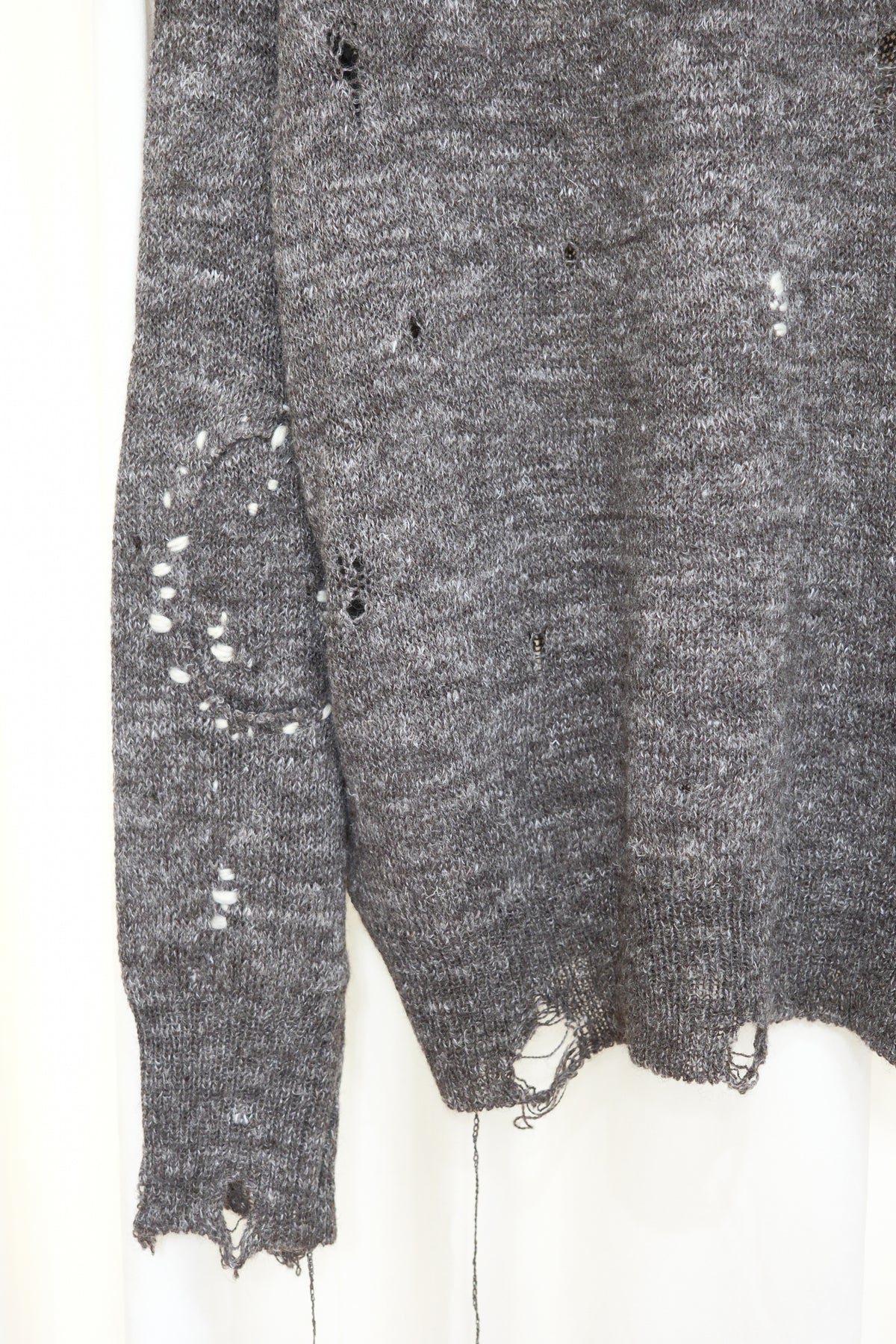 JOHN MASON SMITH / JANE SMITH : 5G WOOL LINEN DAMAGE SWEATER