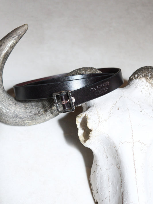 The Letters : GARRISON EMBROIDERY LONG BELT -COW HIDE- / BLACK