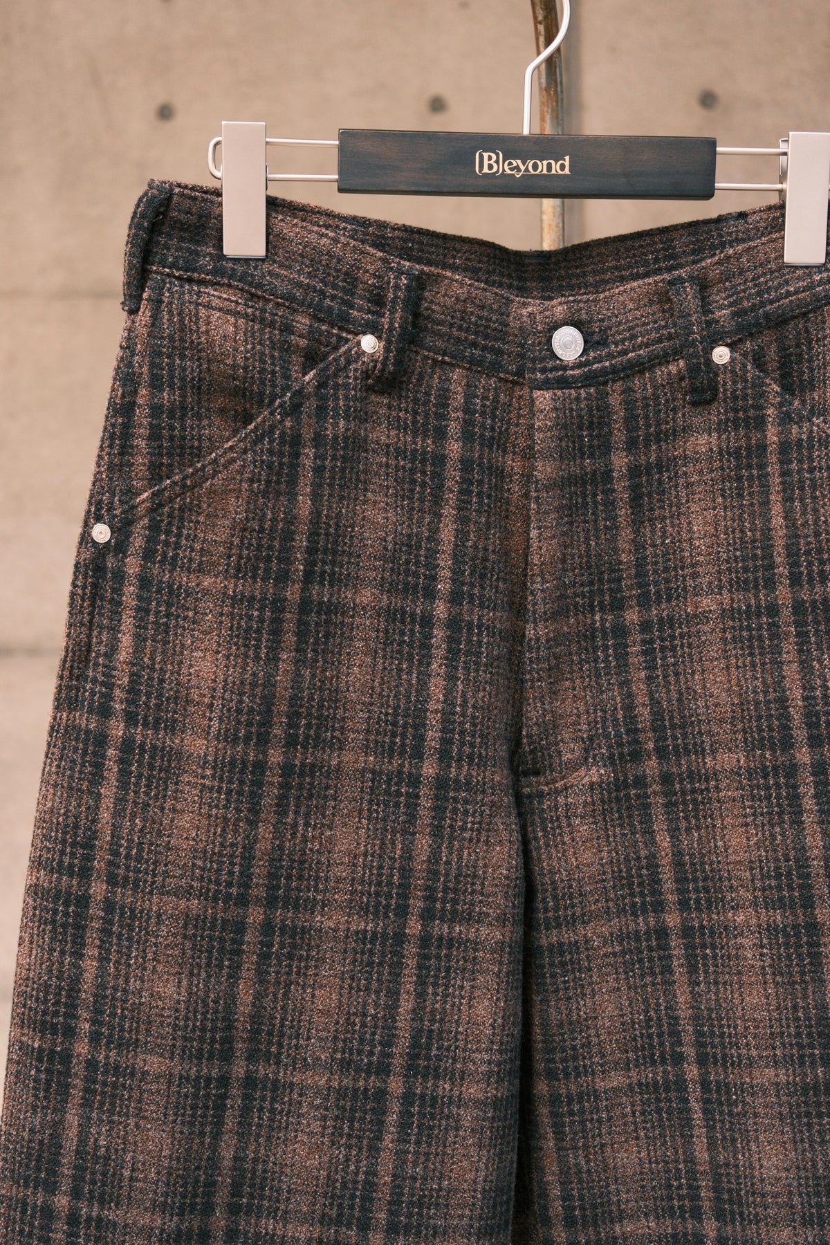 The Letters : WORKERS PANTS -CORKSCREW YARN CHECK WOOL-