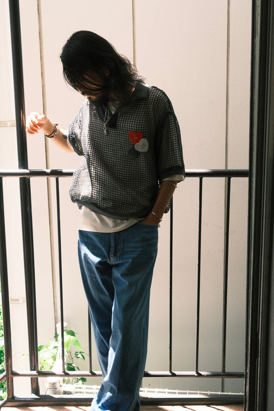 JOHN MASON SMITH / JANE SMITH : SQUARE MESH SKIPPER POLO
