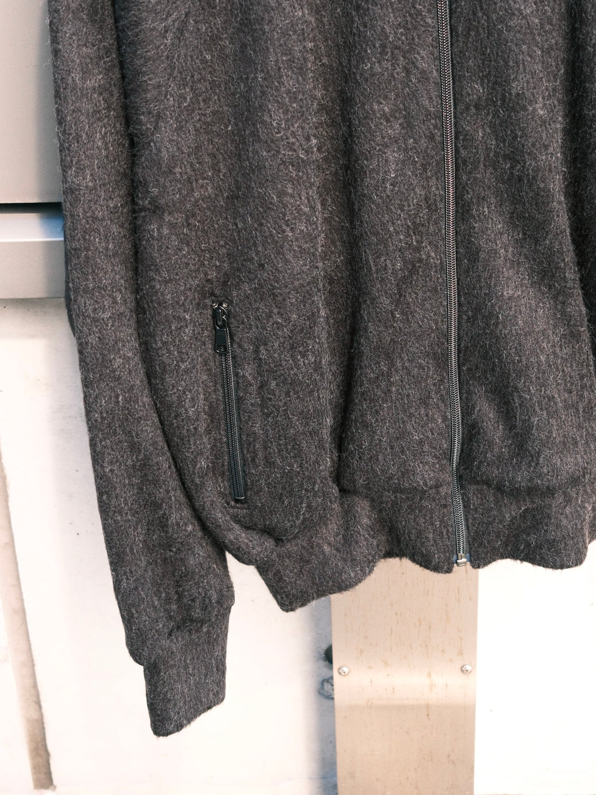 MINEDENIM : A.Wool Shaggy Track Jacket / CHARCOAL GRAY