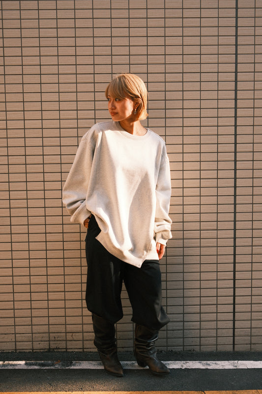 OLDPARK : COLLAB CREW SWEAT (x Healthknit) / GRAY