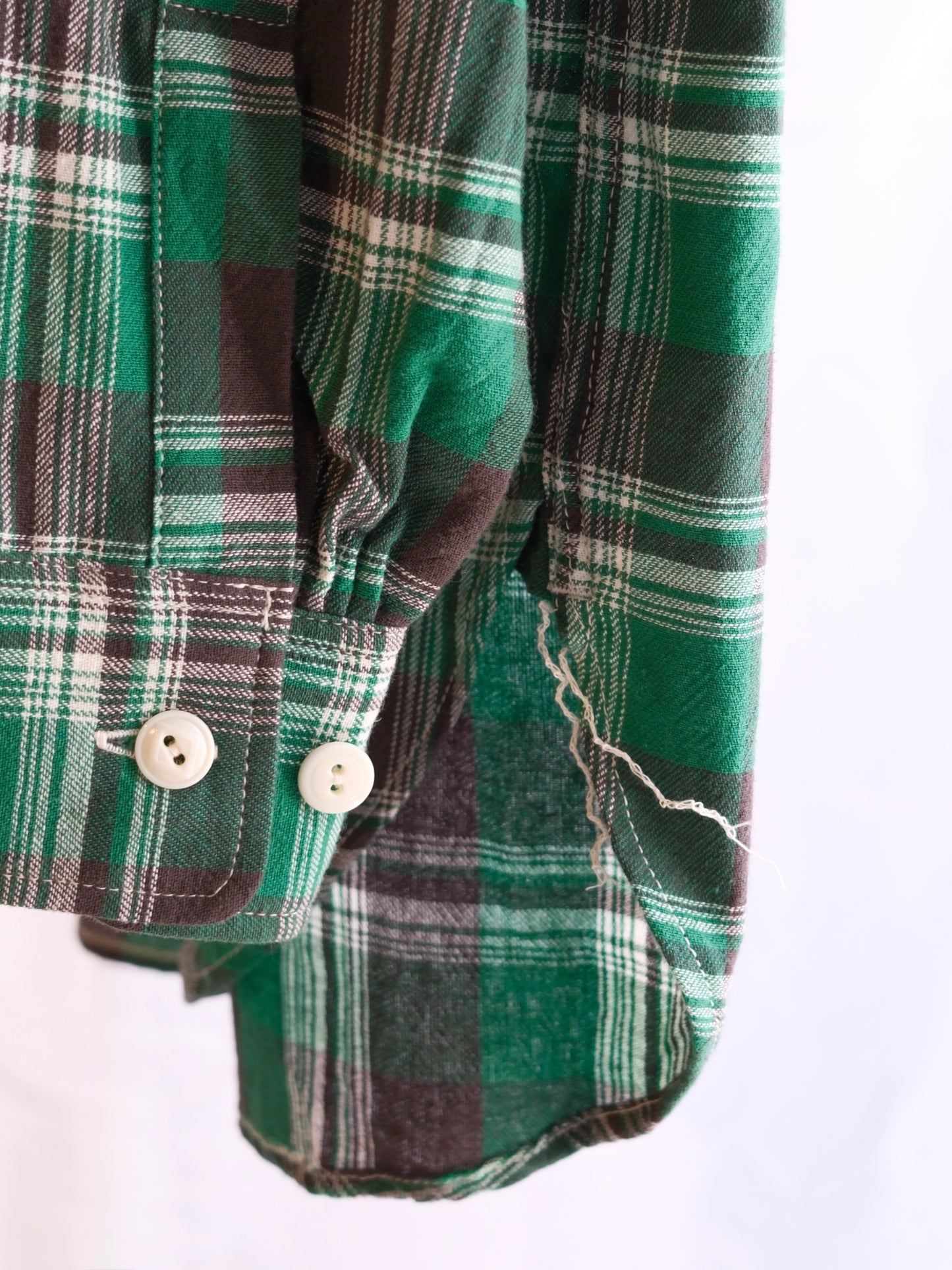 The Letters : WORKERS SHIRT -CHECK OPEN END YARN COTTON- / GREEN