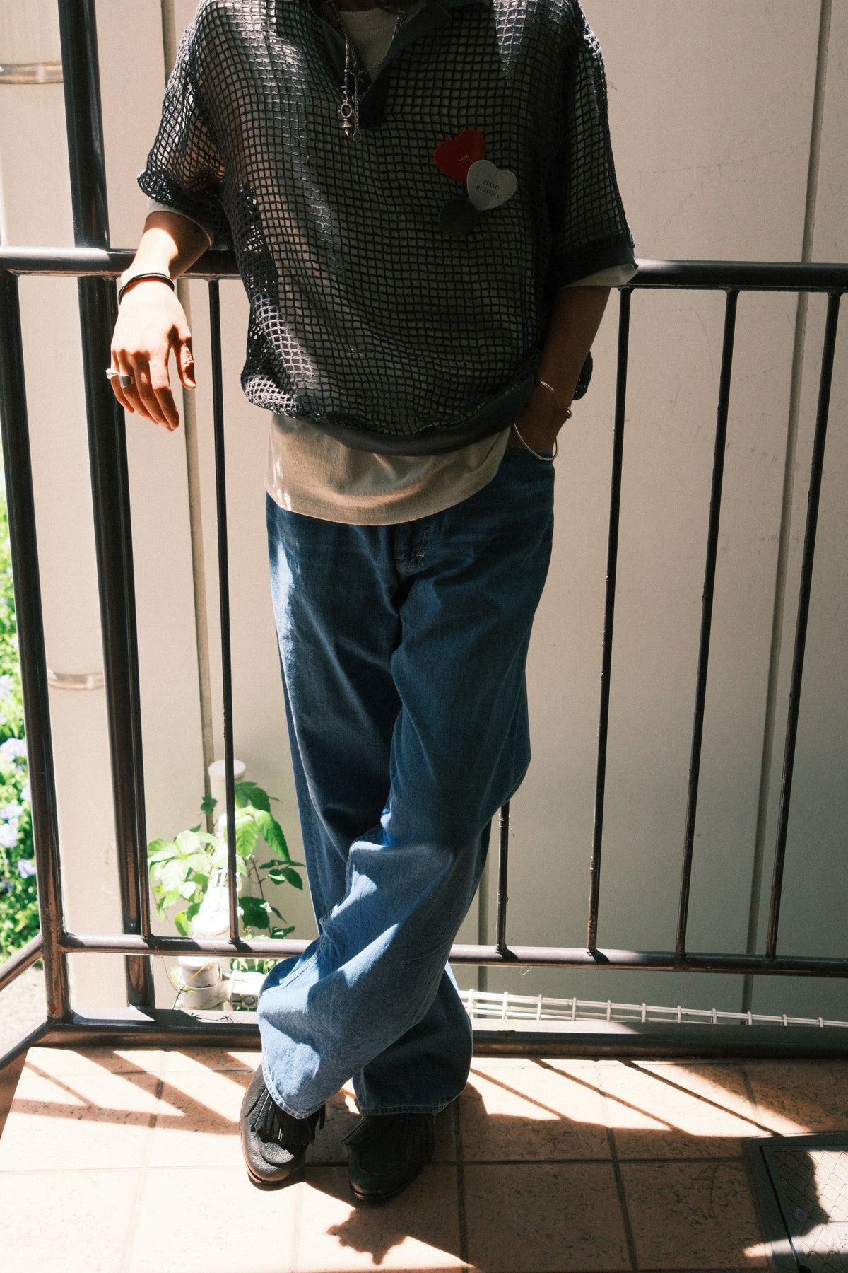 JOHN MASON SMITH / JANE SMITH : SQUARE MESH SKIPPER POLO