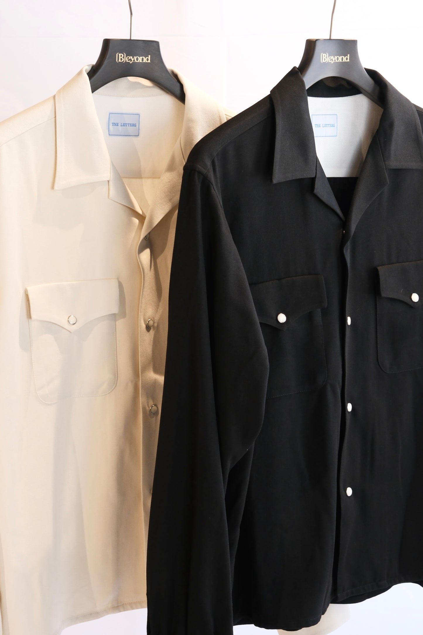 The Letters:OPEN COLLAR SHIRT -RAYON GABARDINE-