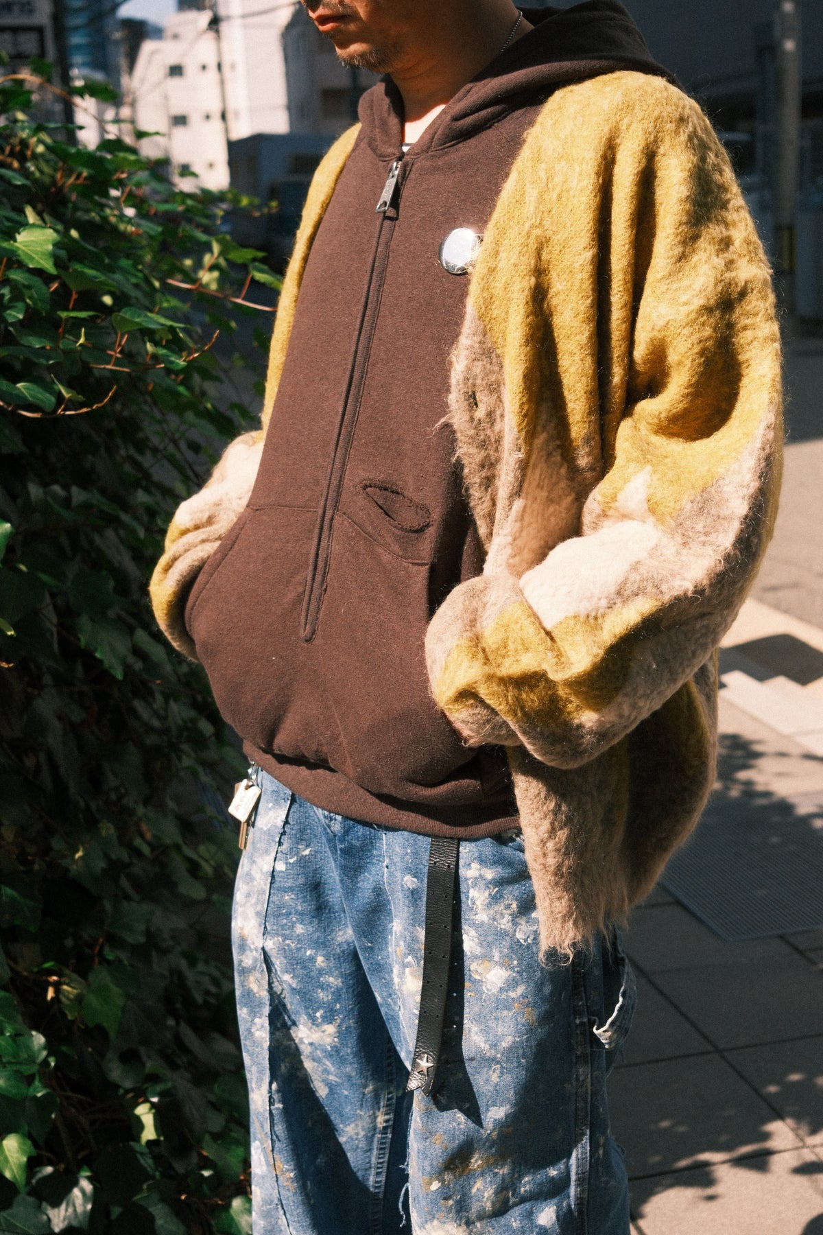MINEDENIM : Mohair Argyle Knit Cardigan / YPT