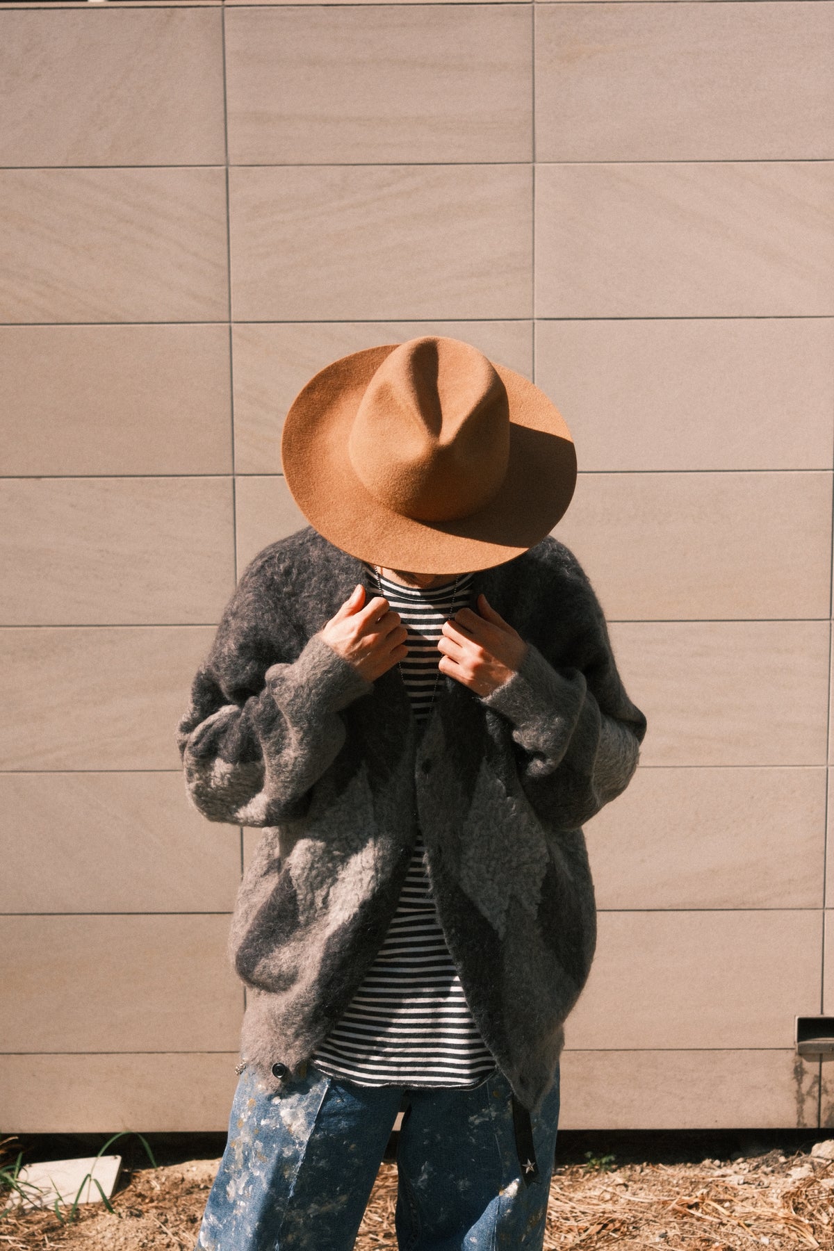 MINEDENIM : Mohair Argyle Knit Cardigan / GRT