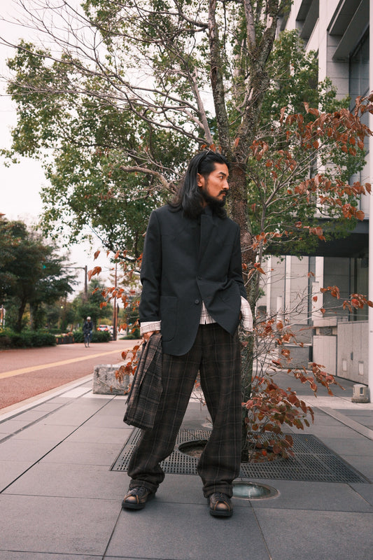 The Letters : WORKERS PANTS -CORKSCREW YARN CHECK WOOL-