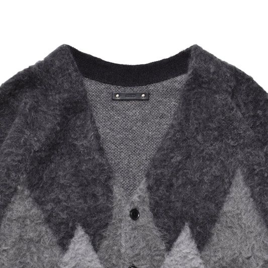 MINEDENIM : Mohair Argyle Knit Cardigan / GRT