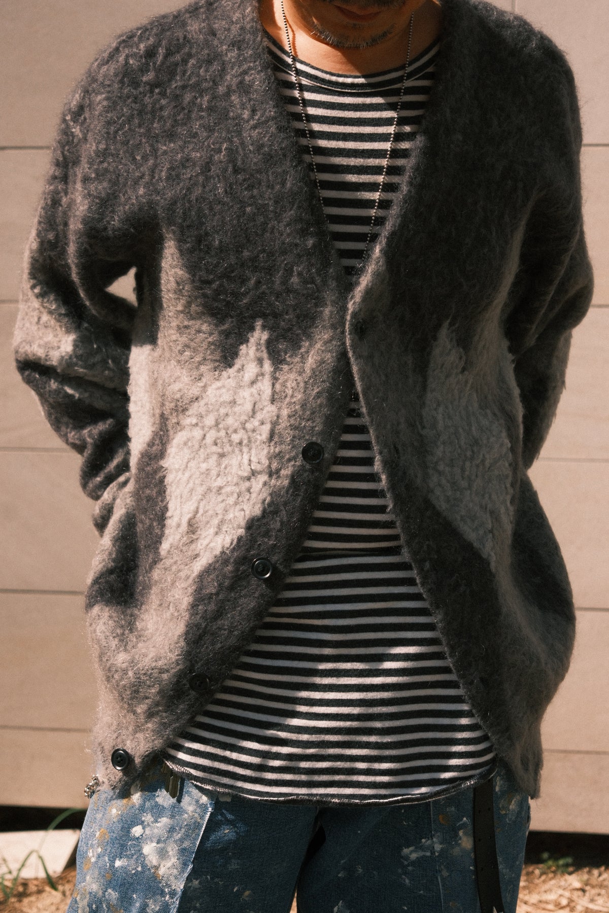 MINEDENIM : Mohair Argyle Knit Cardigan / GRT