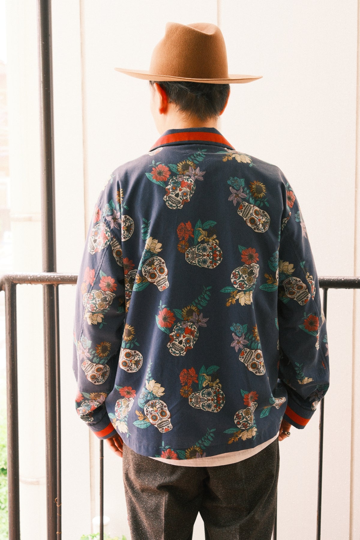 OLDPARK : PAJAMA SHIRT -SHEET- "Mexican skull"/ Mサイズ
