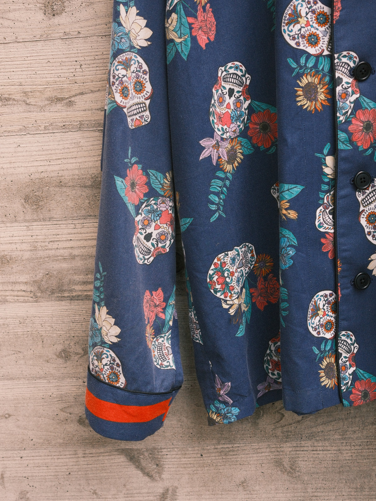OLDPARK : PAJAMA SHIRT -SHEET- "Mexican skull"/ Mサイズ