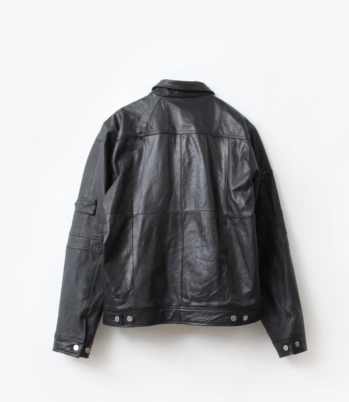 ZIP UP LEATHER WORK JACKET (BLACK、Lサイズ) / OLDPARK