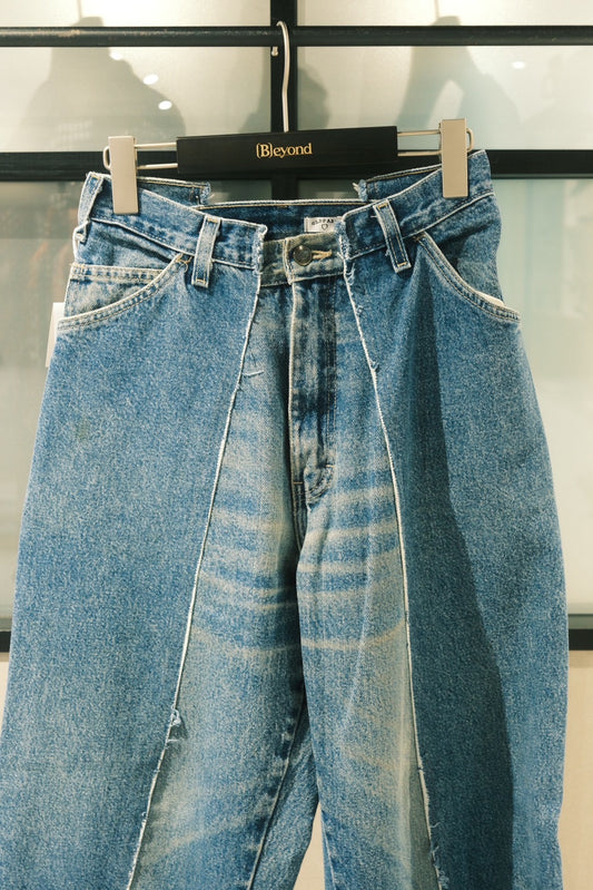 OLDPARK : BAGGY CARPENTER PANTS -DENIM- (BLUE、XSサイズ)