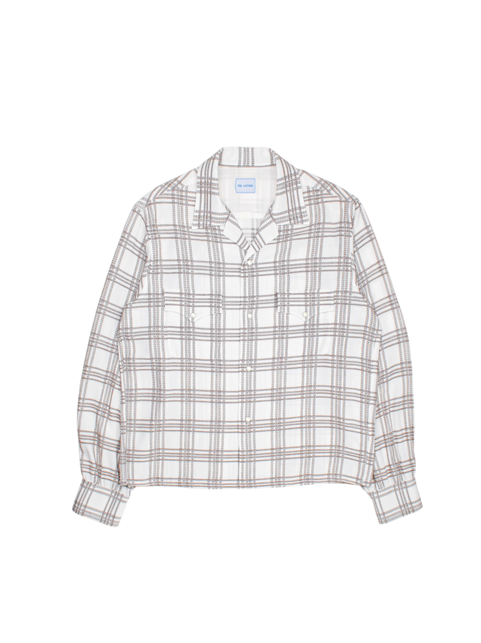 The Letters : OPEN COLLAR SHIRT -SASHIKO CHECK RAYON- / IVORY