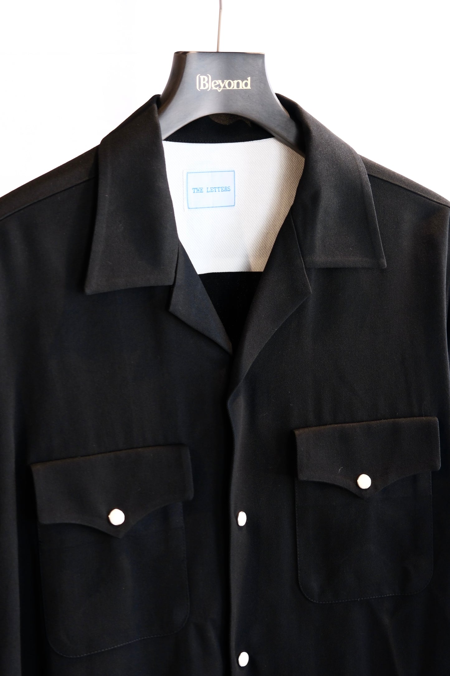 The Letters:OPEN COLLAR SHIRT -RAYON GABARDINE-