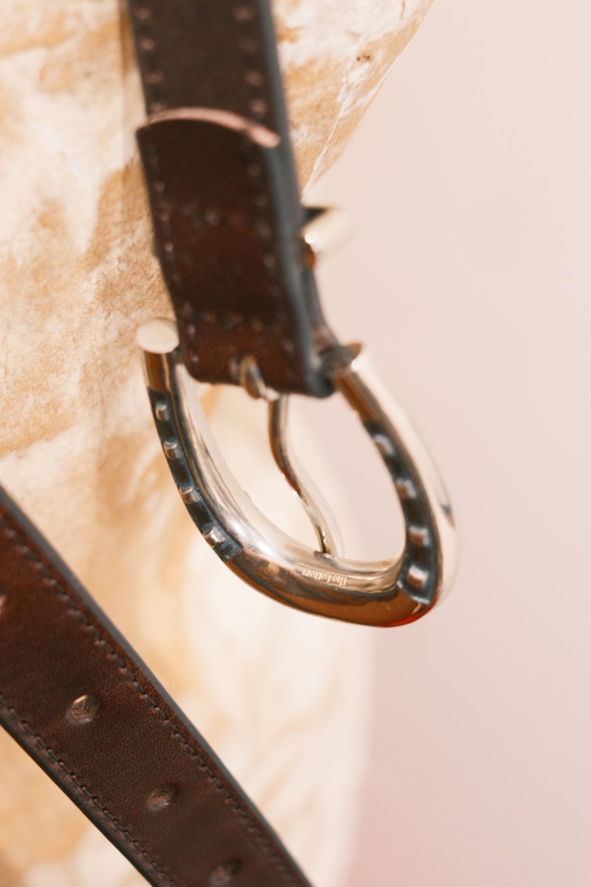 The Letters : DOUBLE SIDED HORSESHOE LONG BELT -COW HIDE- / CHOCOLATE