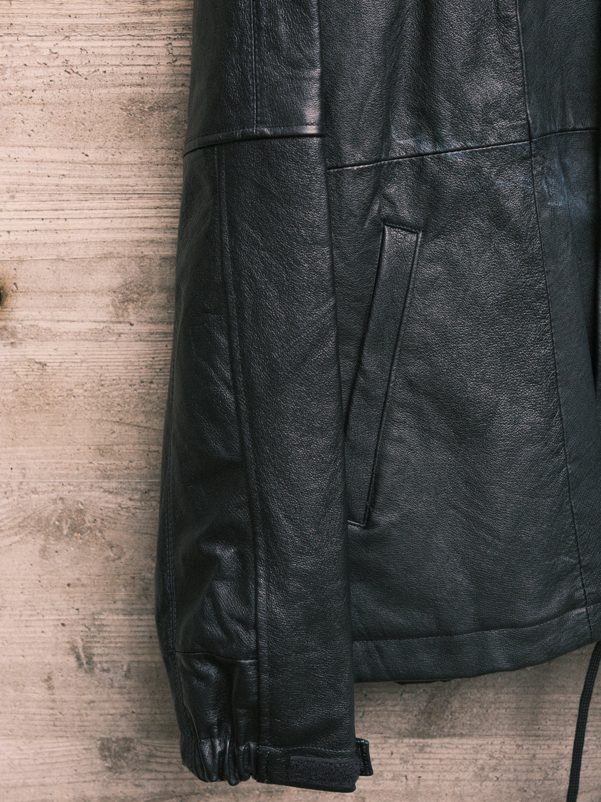 OLDPARK : COACH JACKET -LEATHER-  (BLACK、XLサイズ)