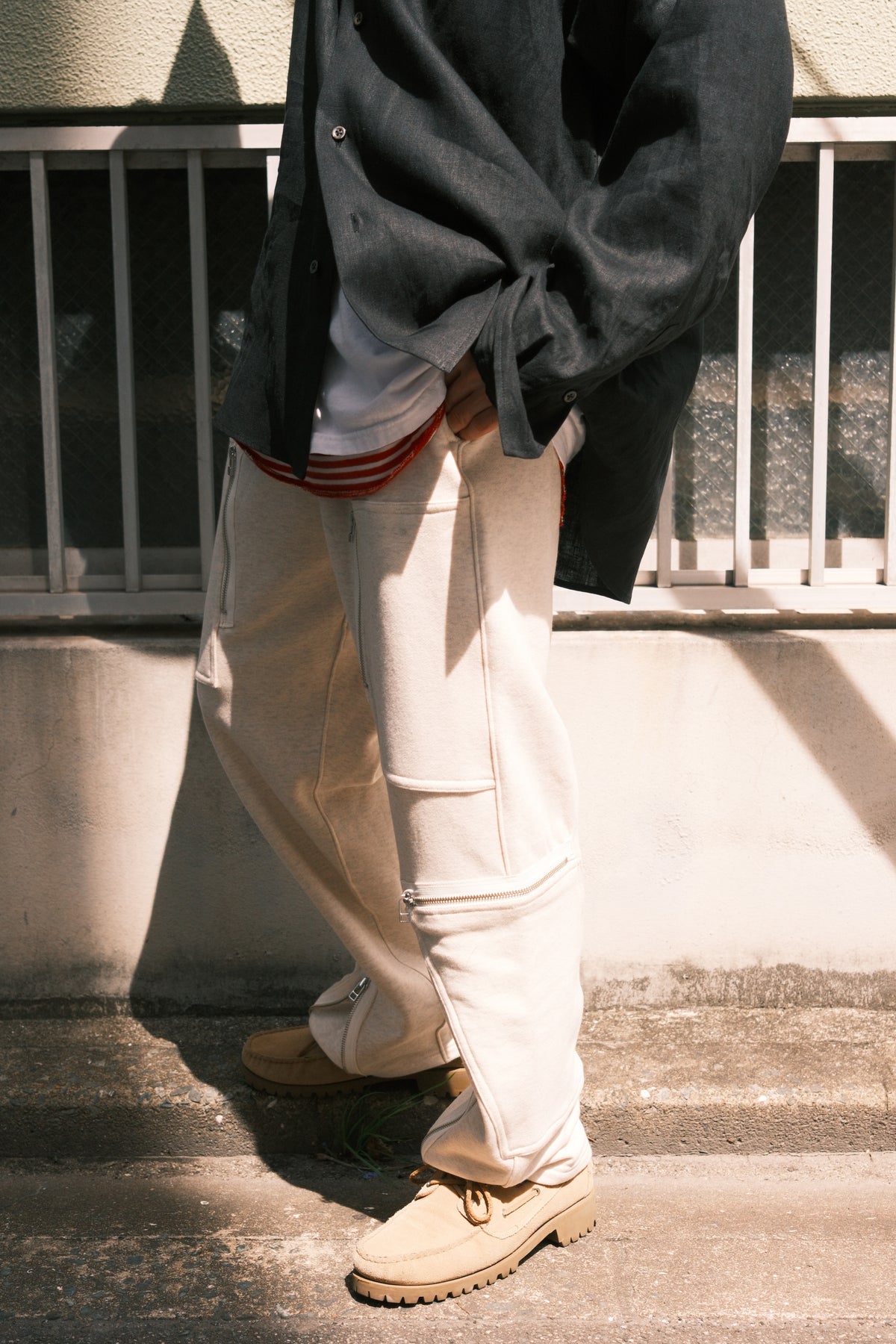 OLDPARK : PARACHUTE SWEAT PANTS (OATMEAL)