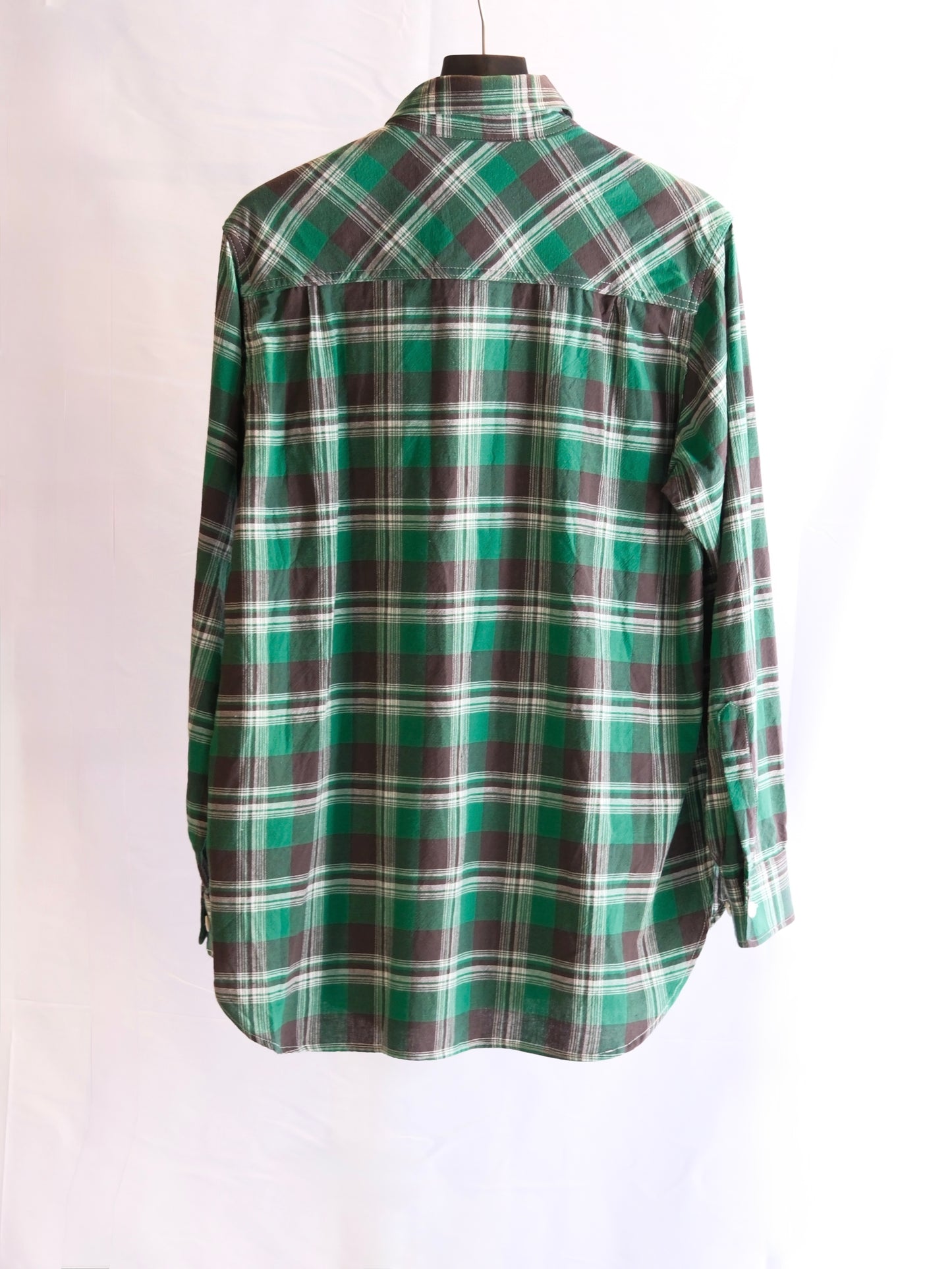 The Letters : WORKERS SHIRT -CHECK OPEN END YARN COTTON- / GREEN