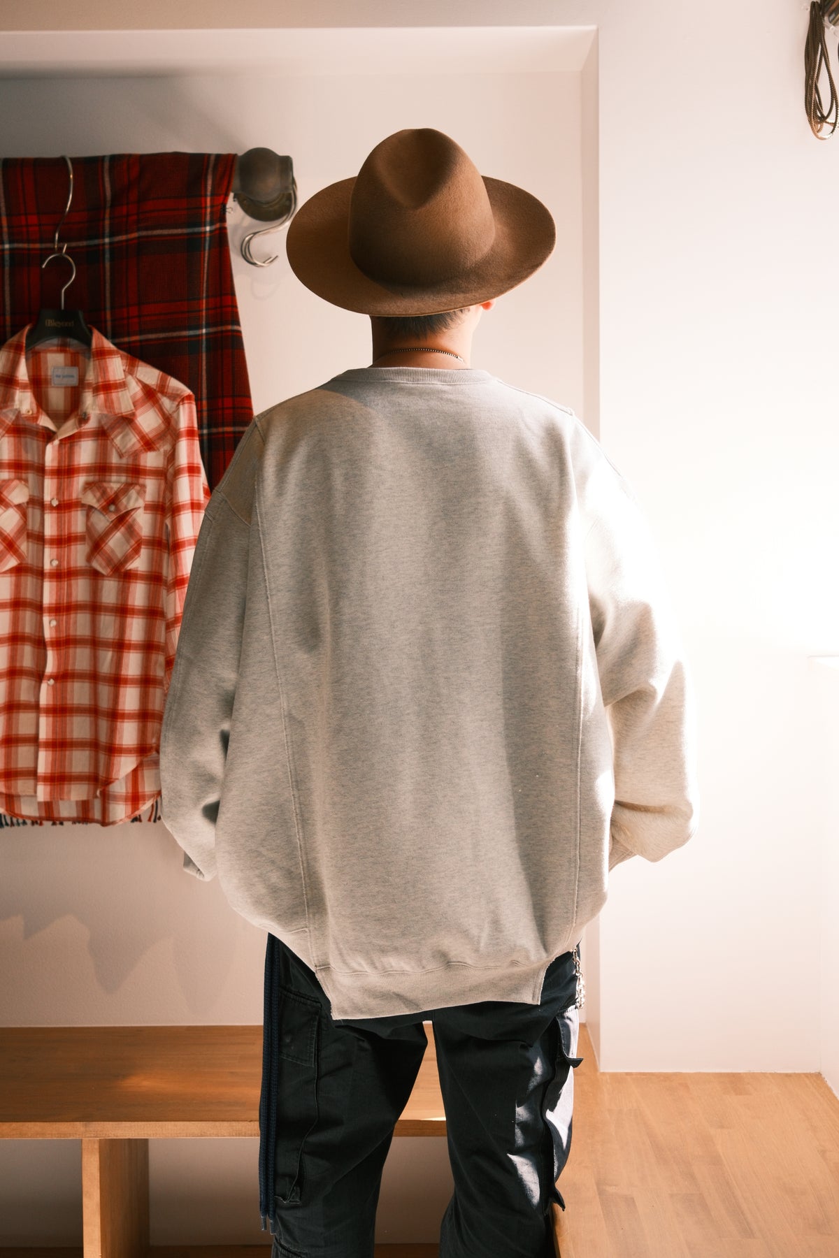 OLDPARK : COLLAB CREW SWEAT (x Healthknit) / GRAY