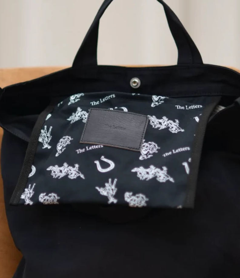 The Letters:STRAP TOTE BAG -NYLON COTTON PIN OX-