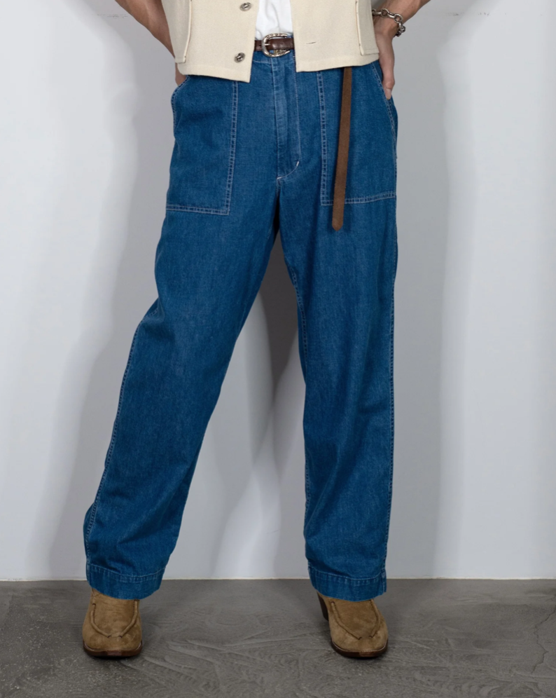 The Letters : BAKER PANTS-USED WASHED DENIM-