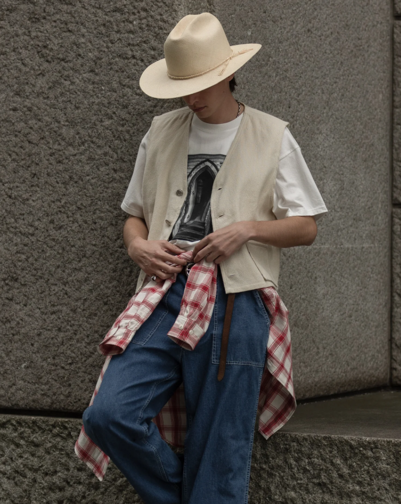 The Letters : WORKERS SHIRT -CHECK OPEN END YARN COTTON- / RED