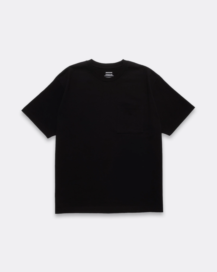MINEDENIM : FASHION IS LANGUAGE Crewneck Pocket Tee / BLACK