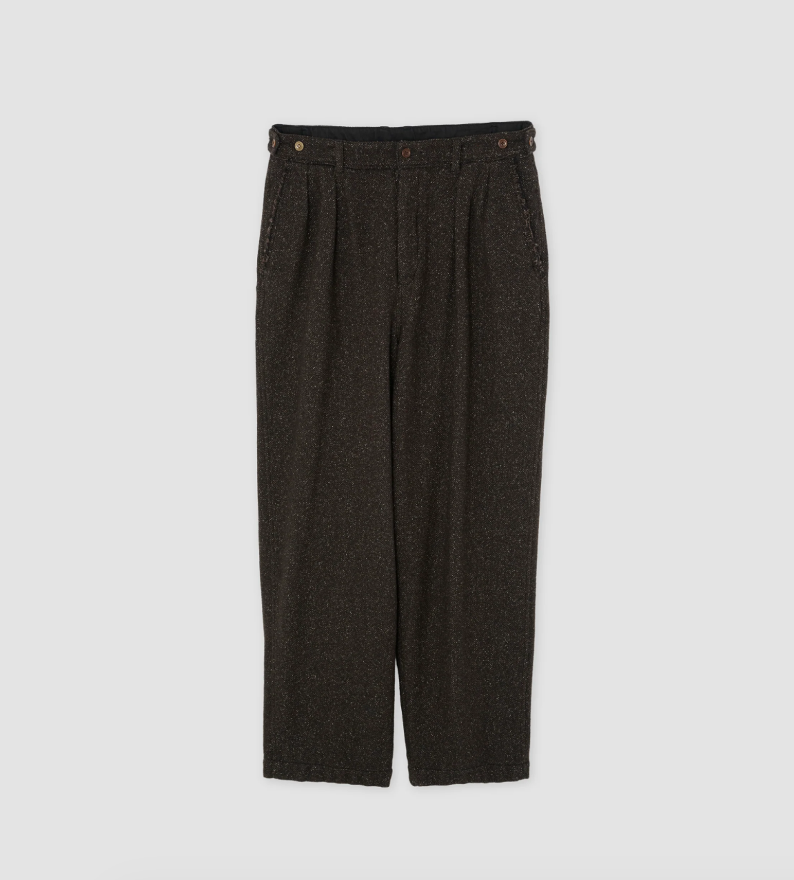 JOHN MASON SMITH / JANE SMITH : GARMENT WASHED SILKNEP TWEED TWO TUCK PANTS