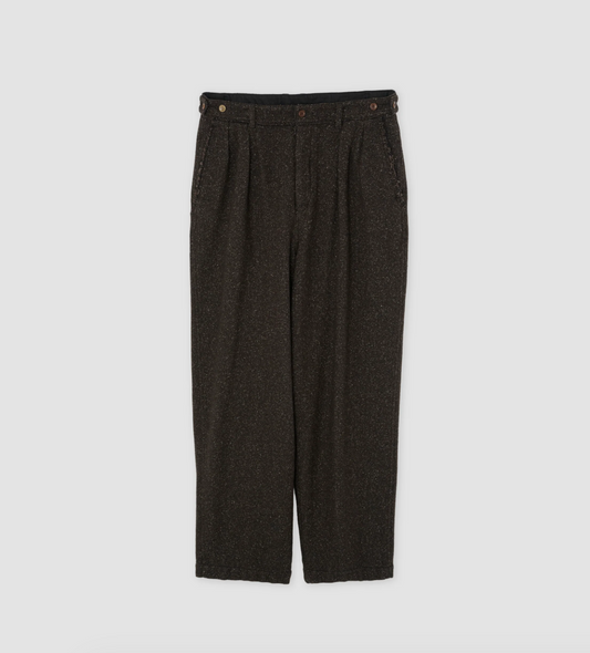 JOHN MASON SMITH / JANE SMITH : GARMENT WASHED SILKNEP TWEED TWO TUCK PANTS