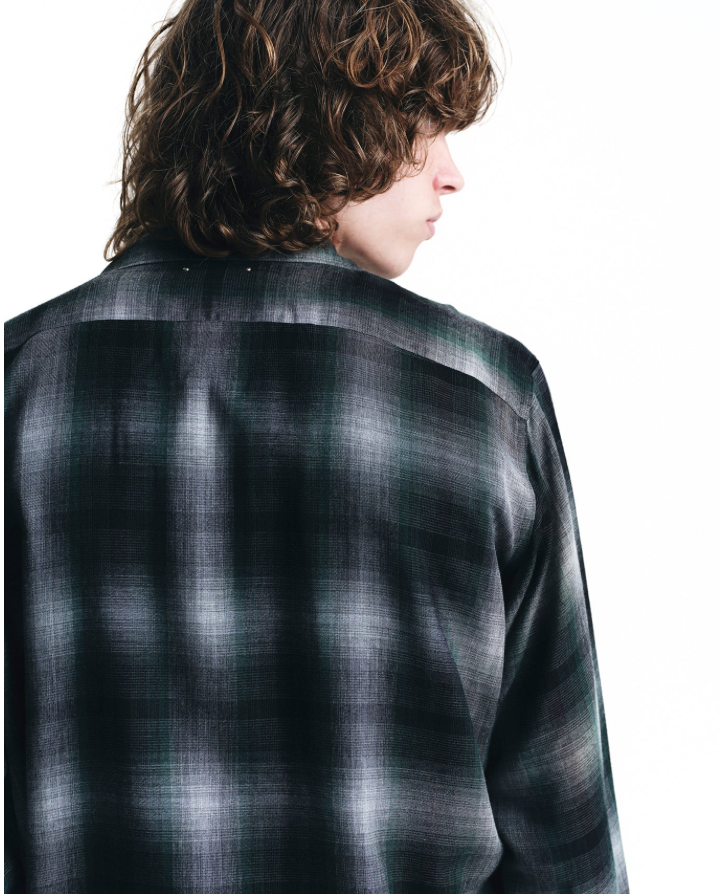 MINEDENIM : T.Rayon Ombre Open Collar Shirt / GPT