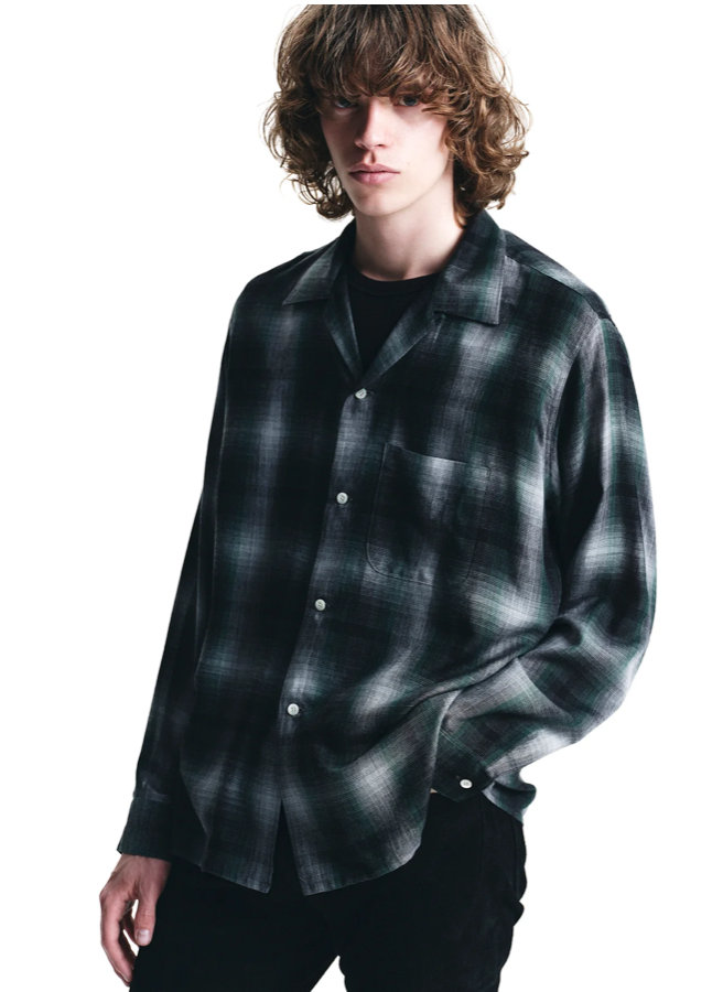 MINEDENIM : T.Rayon Ombre Open Collar Shirt / GPT