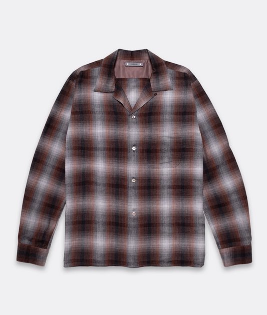 MINEDENIM : T.Rayon Ombre Open Collar Shirt / BRT