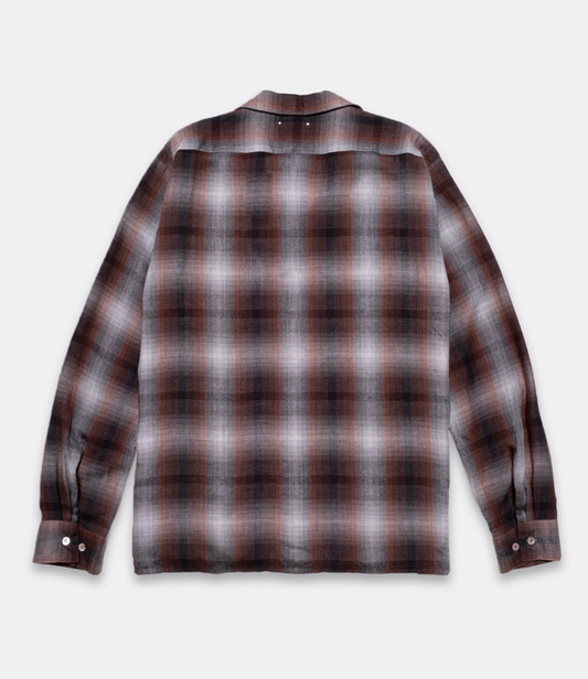 MINEDENIM : T.Rayon Ombre Open Collar Shirt / BRT
