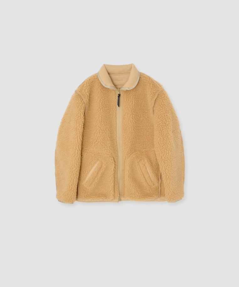 JOHN MASON SMITH / JANE SMITH : POLYESTER BOA FLEECE REVERSIBLE ZIP UP JACKET