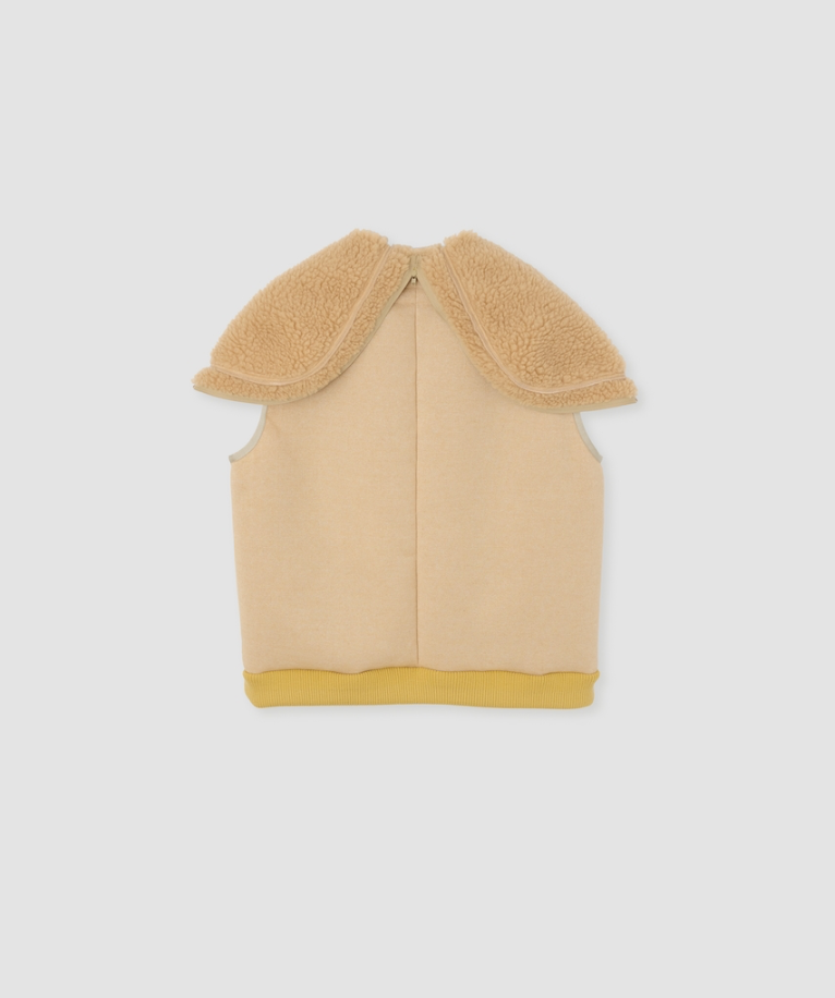 JOHN MASON SMITH / JANE SMITH : POLYESTER BOA FLEECE REVERSIBLE ZIP UP HOODED VEST